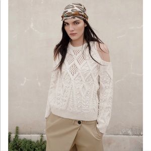 Zara sweater with cold shoulder sleeves
